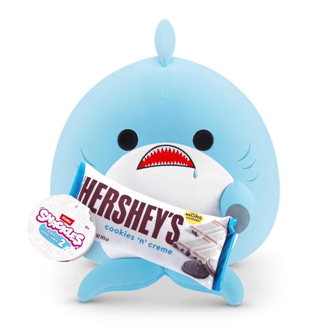 Snackles, Series 2, Shark (Hershey, Cookie n Cream), Kuschelig-weiches, beruhigendes, 35 cm grosses