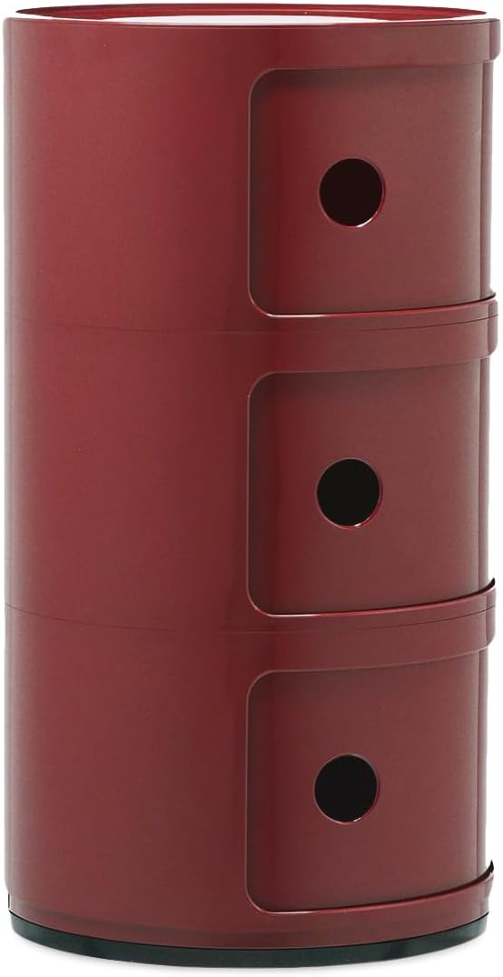 Kartell Componibili, Container 3-fächer, Bordeaux 3-fächer Bordeaux, 3-fächer Bordeaux