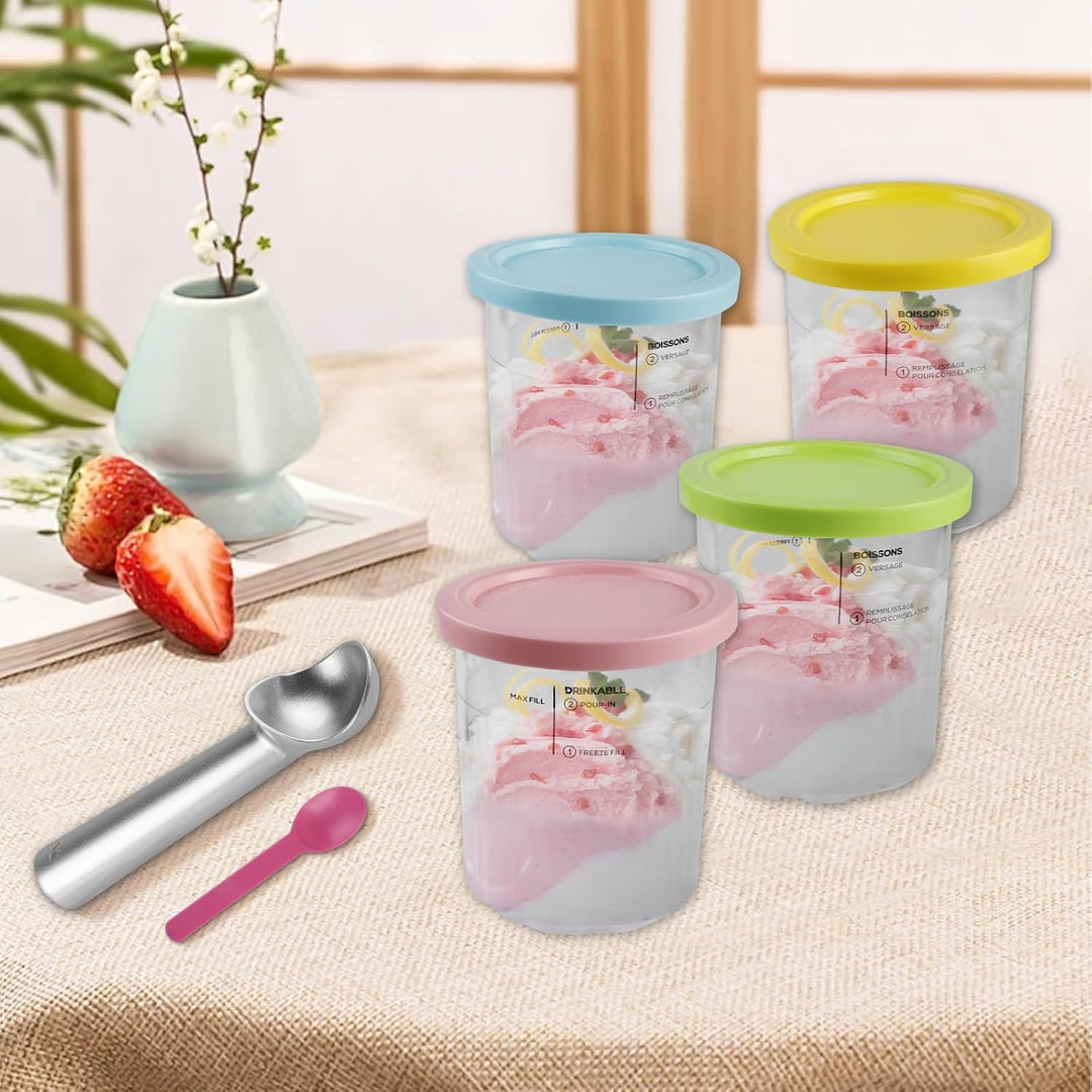 4er-Set Creami Behälter für die Ninja Creami Eismaschine, Creami Deluxe Behälter/Becher für Ninja Ei