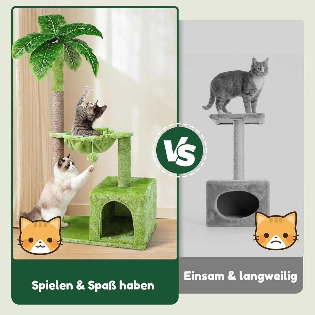 Kratzbaum, Zvonema Stabil Katzenbaum 110 cm hoch, Katzenkratzbaum mit 21,5 cm Dicke Sisal-Seil Kratz