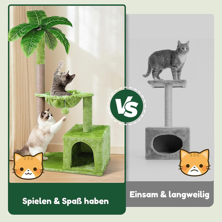 Kratzbaum, Zvonema Stabil Katzenbaum 110 cm hoch, Katzenkratzbaum mit 21,5 cm Dicke Sisal-Seil Kratz