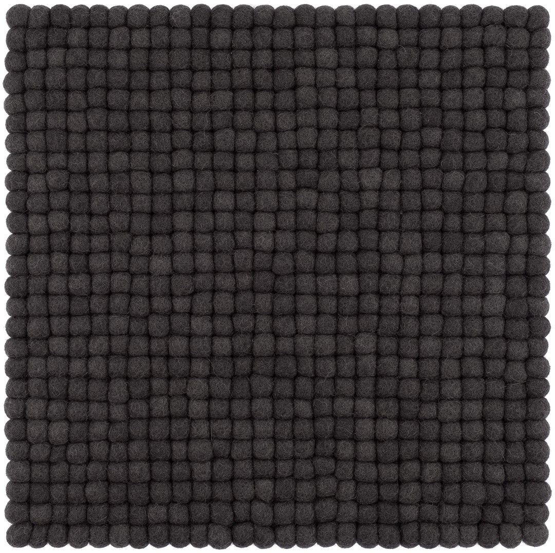 myfelt Filzkugel-Sitzauflage Stuhlauflage - Kuno - quadratisch, 36x36 cm, Anthrazit