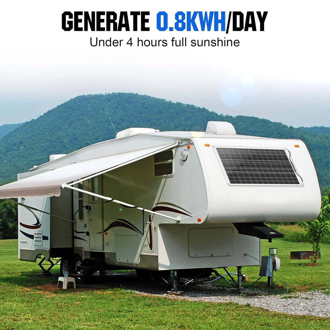 ECO-WORTHY 200W Flexibel Solarpanel 2 Stücke 100W Solarpanel 12V, Monokristalline Solarmodul mit Kab