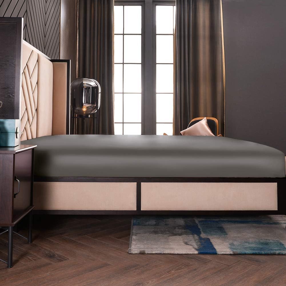 THXSILK Seide Spannbettlaken Spannbetttücher Seide Bettlaken 100% Maulbeerseide 19 Momme mit Rundumg
