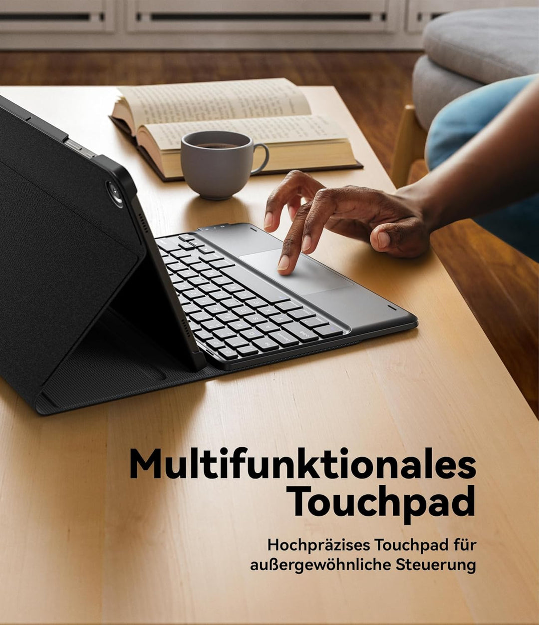 CHESONA Samsung Tablet A9 Plus Hülle mit Tastatur, Abnehmbare Magnetische Tastatur mit Smart Touchpa