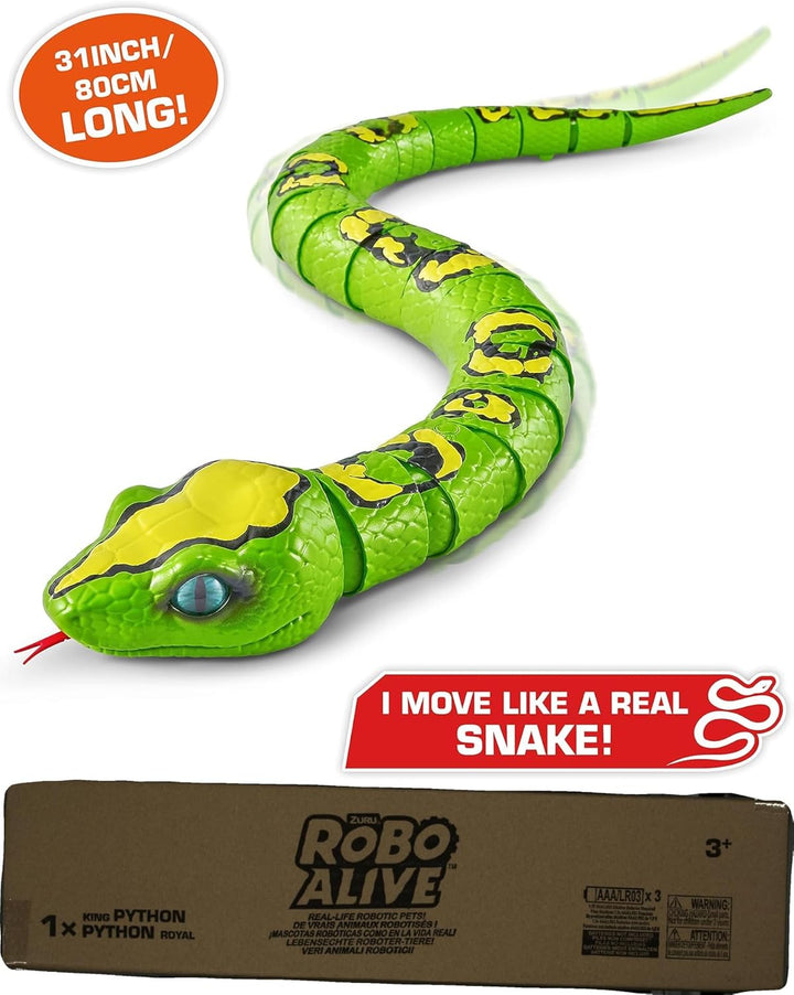 ROBO ALIVE Roboter Königspython, 80 cm, realistische Bewegungen, batteriebetriebene Roboterschlange,