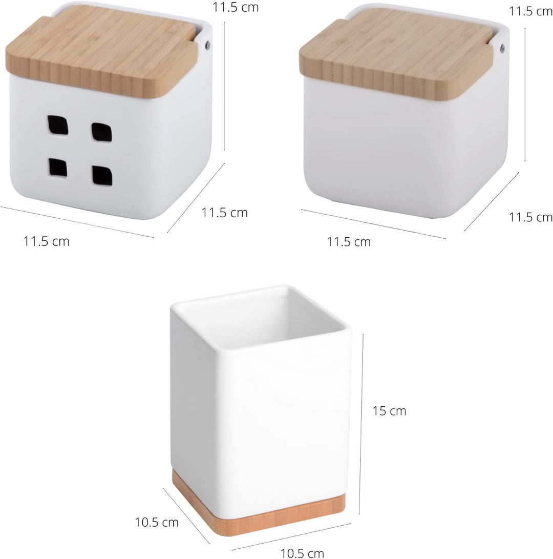 KOOK TIME Zubehör-Set für Küche - inkl. 1 x Salzdose mit deckel und 1 x Knoblauch Dose und 1 x Küche