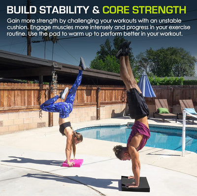 ProsourceFit Exercise Balance Pad, Non-Slip Cushioned Foam Mat & Knee Pad for Fitness and Stability