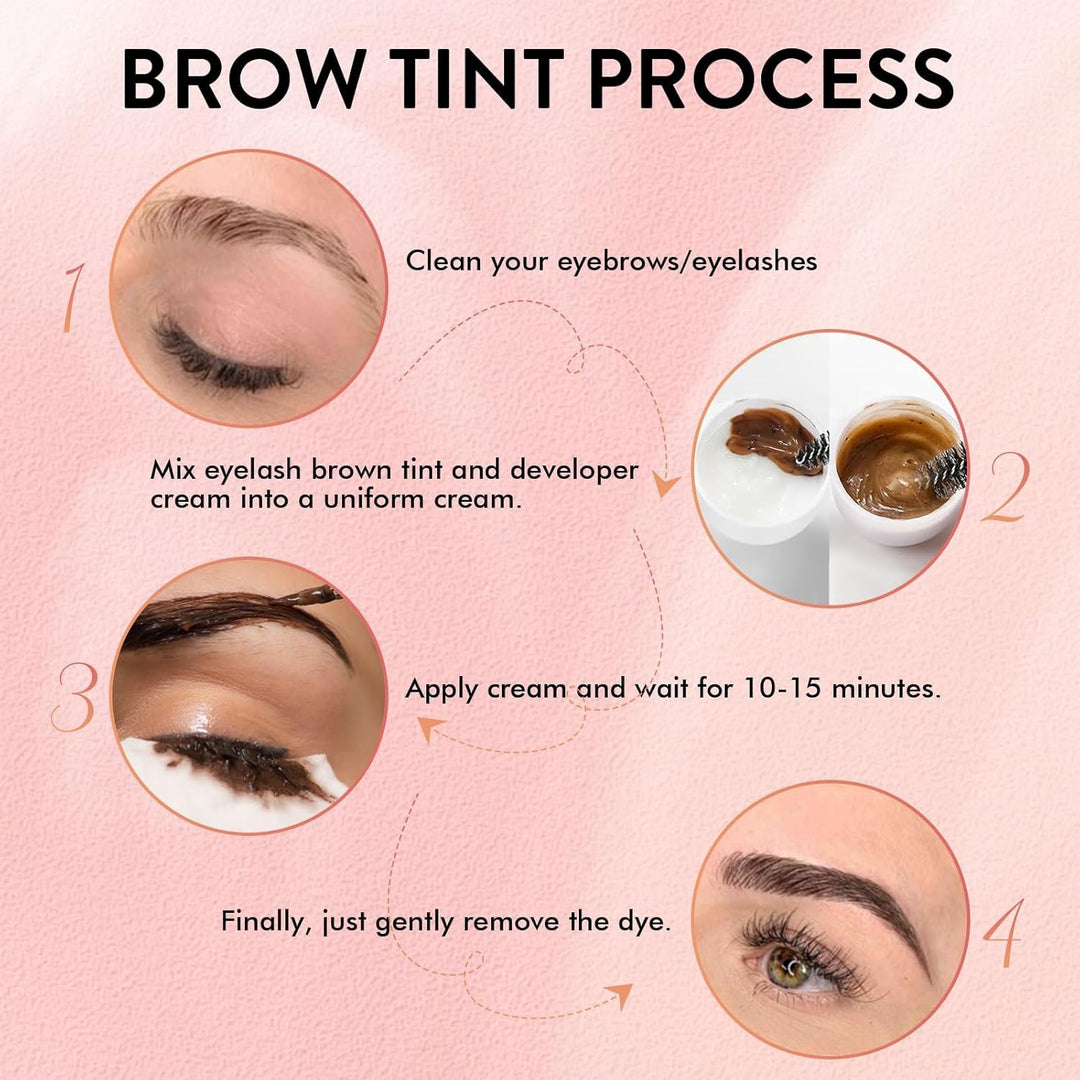 Wimpern Färben, Wimpernfarbe Schwarz, Augenbrauenfarbe, Langanhaltend Hält 4 Wochen Einfach anzuwend