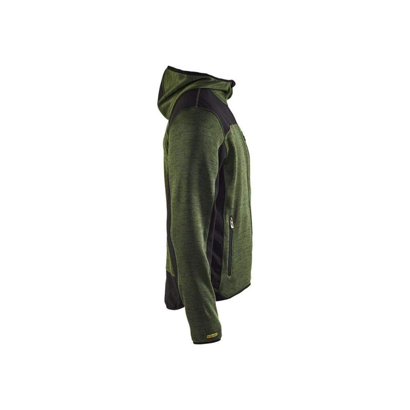 Blakläder Strickjacke mit Softshell-Verstärkungen, 1 Stück, Grösse: XL, militär-grün/schwarz, 493021