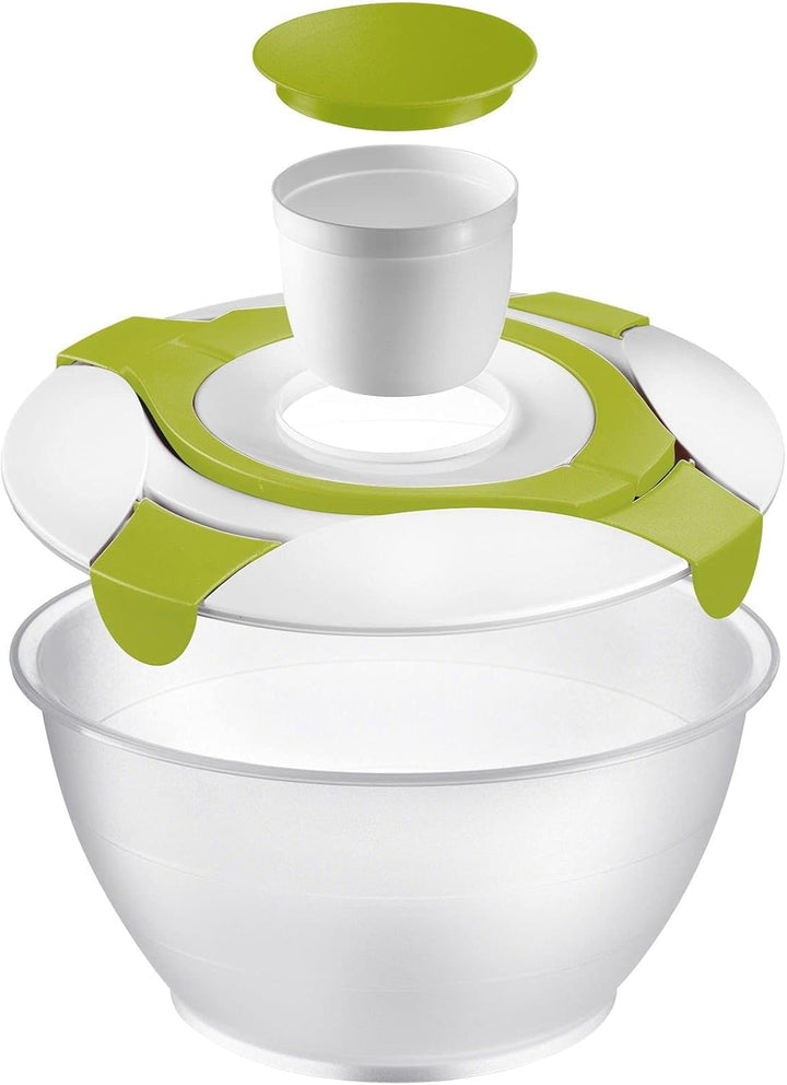 Westmark Salat-Set, 3tlg., Salatbutler, Salatbesteck und Dressingshaker, Kunststoff, Transparent/Grü
