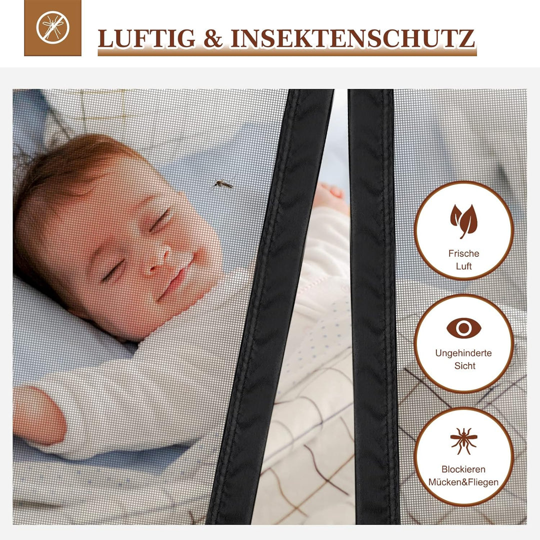 Yotache Fliegengitter Balkontür Magnet 110x220cm Fliegengitter Balkontür Seitliche Öffnung, Fliegeng