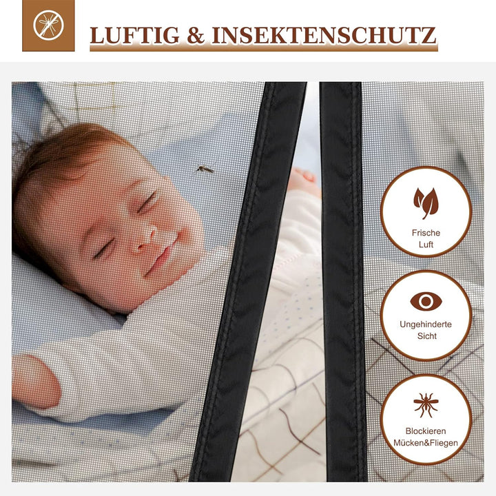 Yotache Fliegengitter Balkontür Magnet 110x220cm Fliegengitter Balkontür Seitliche Öffnung, Fliegeng