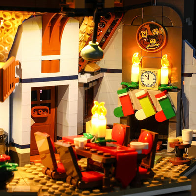 LIGHTAILING Licht-Set Für Lego 10293 Creator Expert Besuch des Weihnachtsmanns Bausteinen Modell：Fer