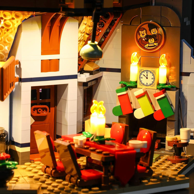 LIGHTAILING Licht-Set Für Lego 10293 Creator Expert Besuch des Weihnachtsmanns Bausteinen Modell：Fer