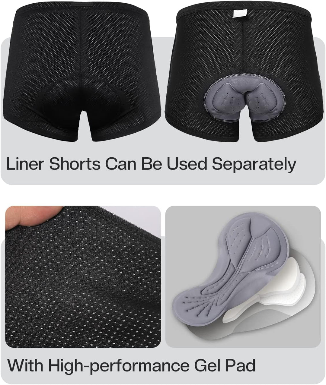 ARSUXEO Radhose Herren MTB Shorts Gepolstert Getrennte Unterhose Lose Fit Fahrradhose Wasserabweisen