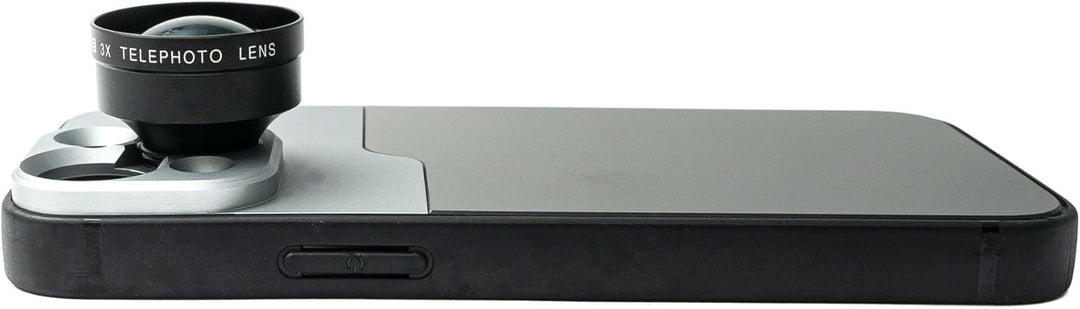 SYSTEM-S Zoom Linse 3X Tele Objektiv Filter mit Hülle in Schwarz für iPhone 13 Mini