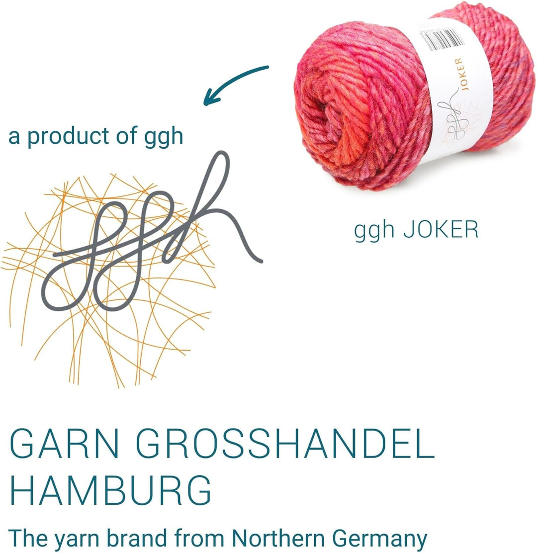 ggh Joker Box - 6 Knäuel - Schurwolle Mischung mit Farbverlauf - Wolle zum Stricken oder Häkeln Farb