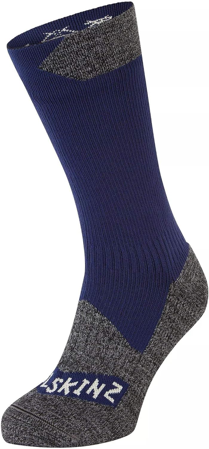 SealSkinz Raynham Waterproof All Weather Mid Length Sock GreyGrey Marl Unisex S XL Grey/Grey Marl, X