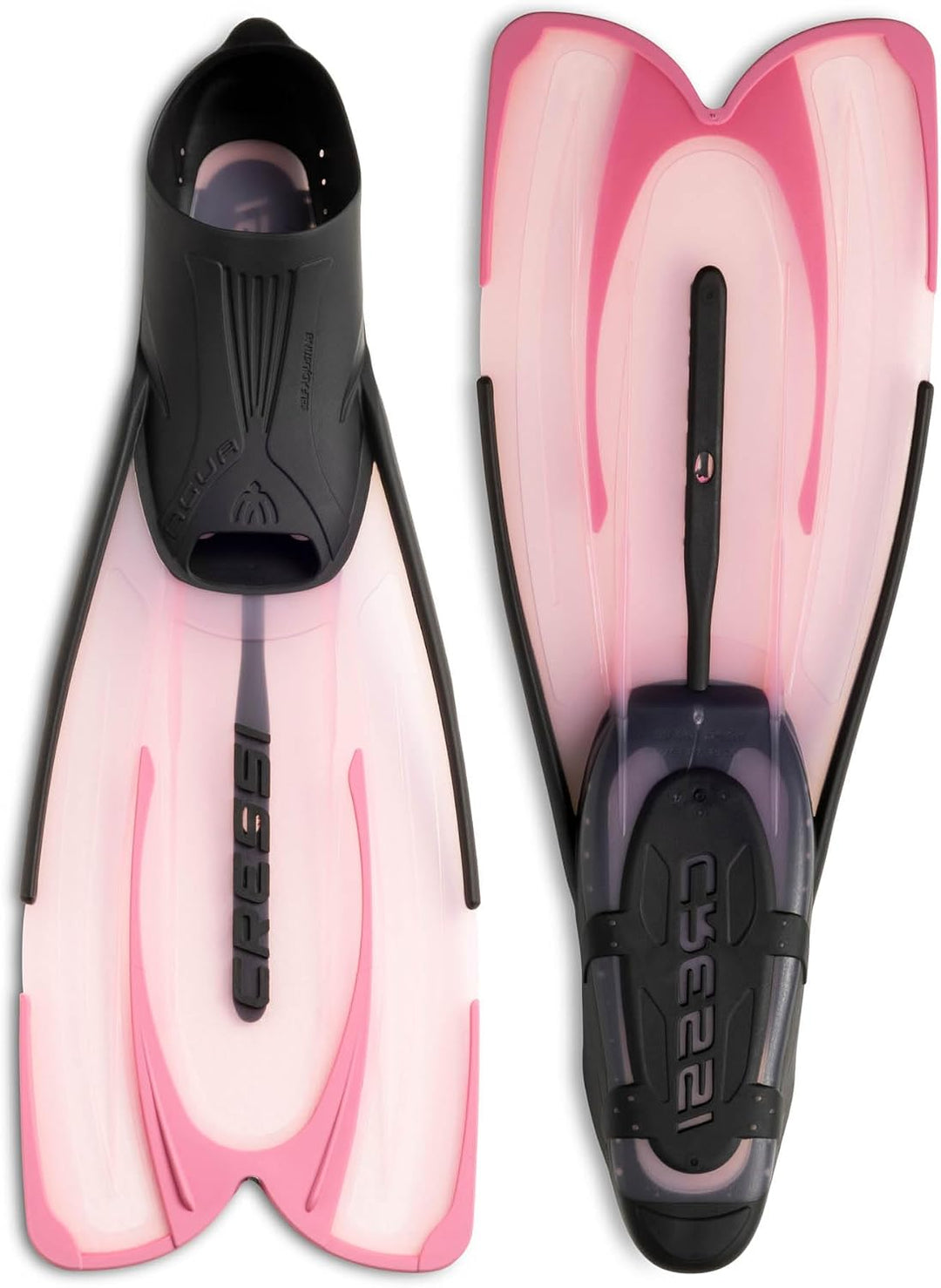 Cressi Agua Premium Flossen Self Adjusting zum Tauchen, Apnoe, Schnorcheln und Schwimmen Rosa 31/32