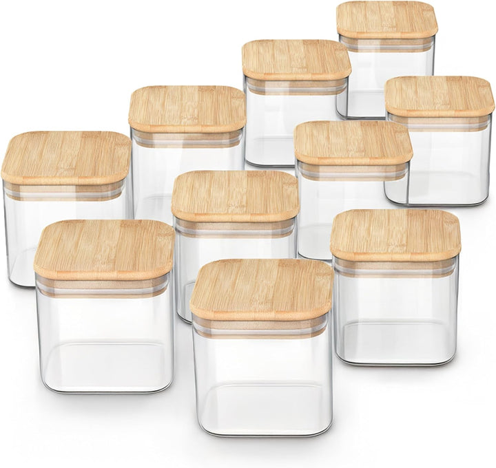 Arendo - Vorratsbehälter 800ml mit Deckel - 10er Set - Behälter aus Glas – hitzebeständig – Vorratsd