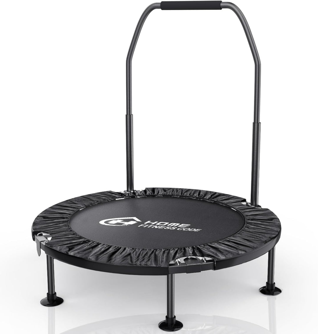 Faltbares Mini-Fitness-Trampolin-Rebounder für Erwachsene und Kinder, 150 kg Kapazität, rutschfester