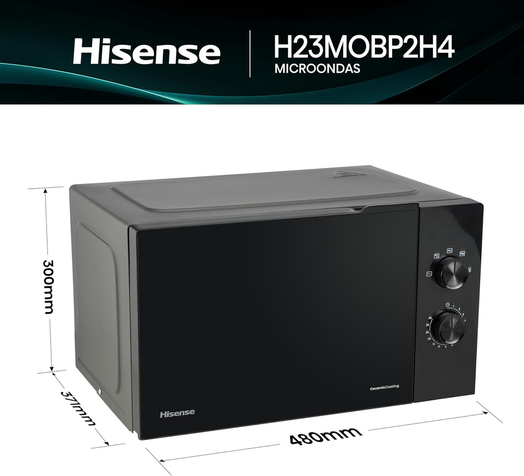 H23MOBP2H4 Mikrowelle, 23 Liter, 800 Watt, Schwarz