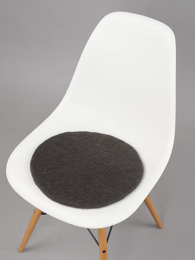 myfelt Flache Filz Sitzauflage, Filz Stuhlauflage - Kuno - rund, Ø 36 cm, Anthrazit, Anthrazit