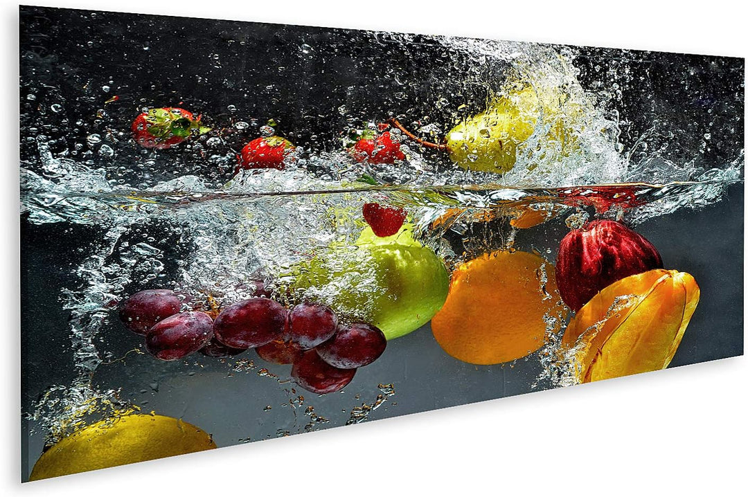 islandburner Bild auf Leinwand Plätschernde Frische Früchte Bilder Wandbilder Poster Leinwand 120x40