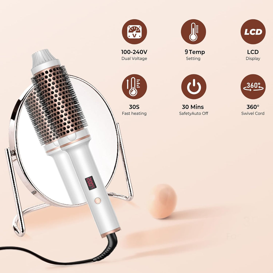 UMIGA Thermal Brush Thermobürste 38mm Lockenbürste Wärmebürste Lose Locken Weissrosa, Weissrosa