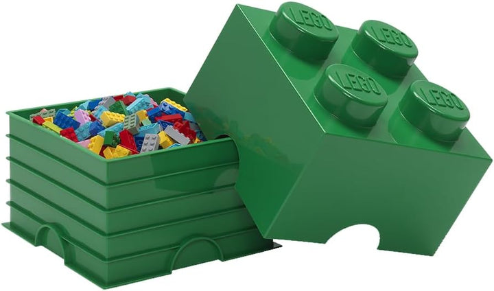 LEGO Aufbewahrungsstein, 4 Noppen, Stapelbare Aufbewahrungsbox, 5,7 l, grün Dark Green, Dark Green
