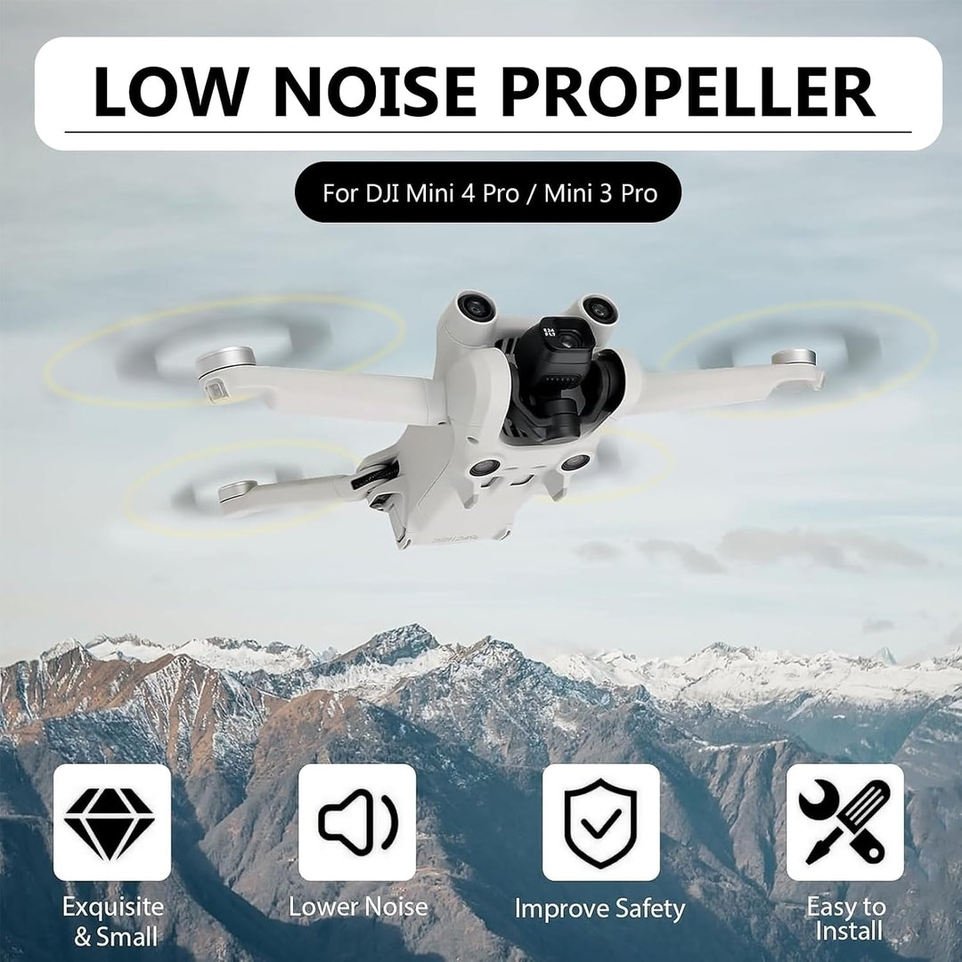 Bocguy 16 Pcs Drohne Mini 3/4 Pro Propeller, Propeller für Mini 3/4 Pro Zubehör Drohnenersatz mit 24