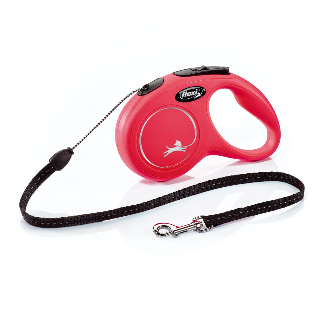 Flexi Klassische einziehbare Hundeleine (Katze) für Hunde bis zu 11,8 kg, 4,8 m, Grösse S, Rot Getaw
