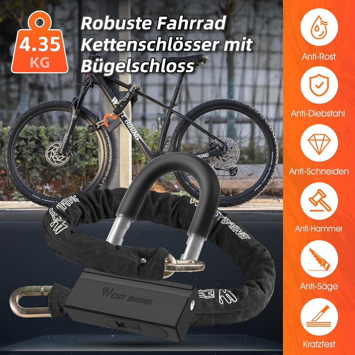 CHIMONA Kettenschloss Fahrradschloss, Kettenschloss für Motorrad &amp; E-Bike, Motorradschloss 120CM * 1