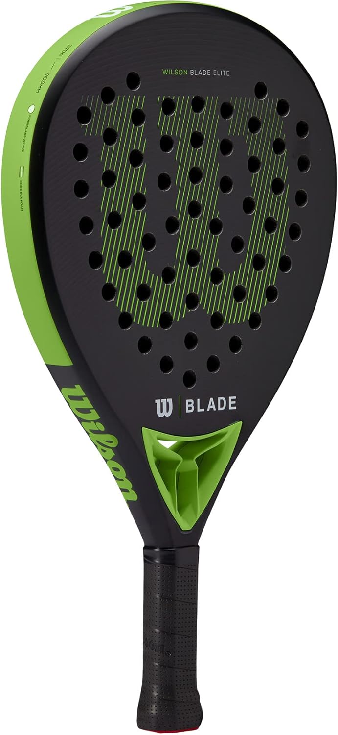 Wilson Padel-Schläger Blade Elite v2, Carbon-Glasfaser-Komposit/Eva, 365 g, Kopfgrösse 510 cm², Schw