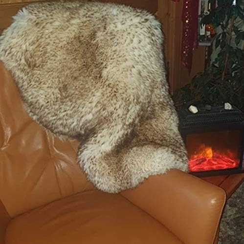 PSB Schaffell Lammfell Länge Mind. 110 cm Teppich Sitzfell pflanzlich gegerbt Natur, braun, meliert