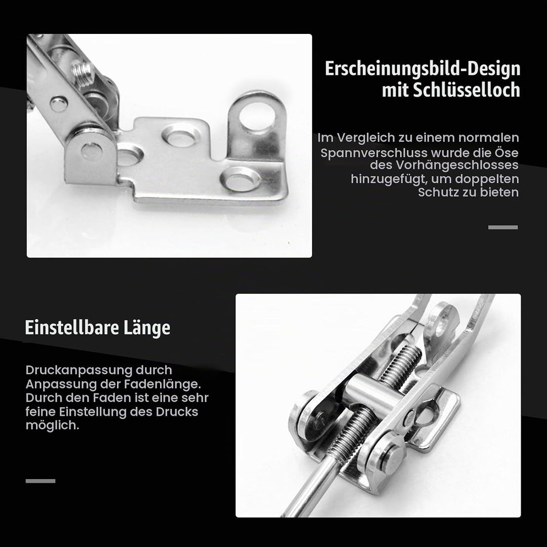 TONAUP Spannverschluss Edelstahl Set, 6 Stück M5 Klein Kniehebelspanner Kistenverschluss, Verstellba