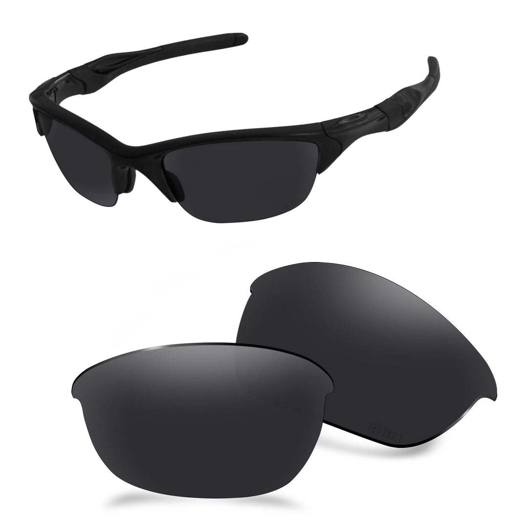 AOZAN ANSI Z87.1 Ersatzgläser kompatibel mit Oakley Half Jacket 2.0 OO9144 Sonnenbrille Onyx Schwarz