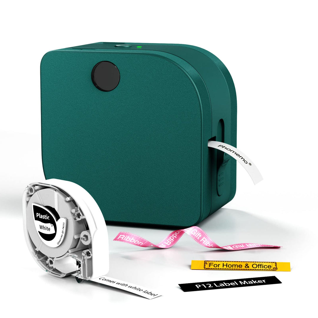 Phomemo P12 Etikettendrucker Bluetooth, Mini labelmaker Beschriftungsgerät selbstklebend, Thermo Eti