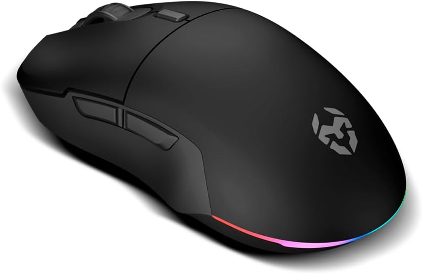 KROM KOMET - Kabellose RGB-Gaming-Maus, optischer Präzisionssensor Pixart PMW 3212, 8 Tasten, 5 dpi-