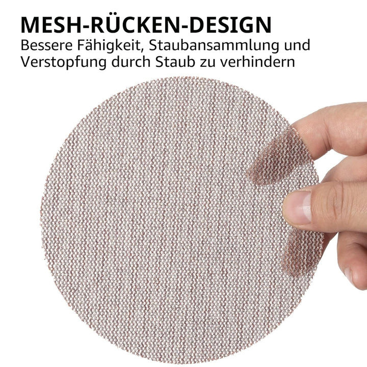 UPWOOD Schleifgitter 50 Stück 150mm Klett Klett Körnung 80 120 180 320 400, Zum staubfreien Schleife