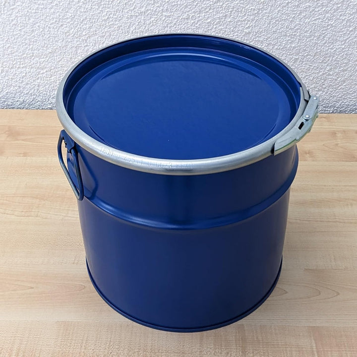 plasteo® Stahlfass 20 Liter Hobbock Deckelfass | Zyklon Staubabsaugung Geeignet | Metall Blechfass M