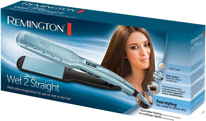 Remington Glätteisen breit Wet2Straight(für Nass-und Trockenanwendung-zum Trocknen &amp; Glätten der Haa