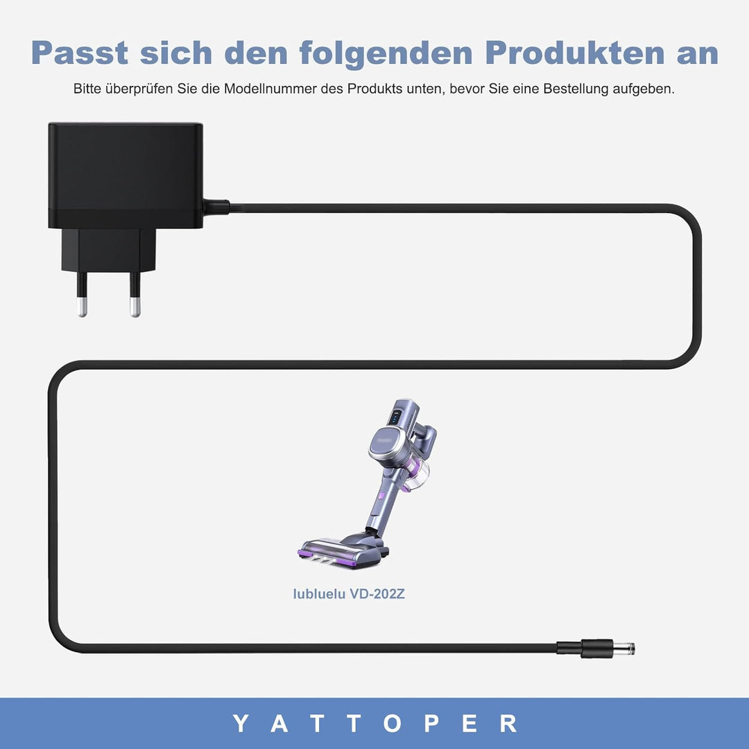 29.4V 400MA Netzteil Ladegerät Kompatibel mit Lubluelu 25000 Pa VD-202Z Akku Staubsauger,schwarz Lad