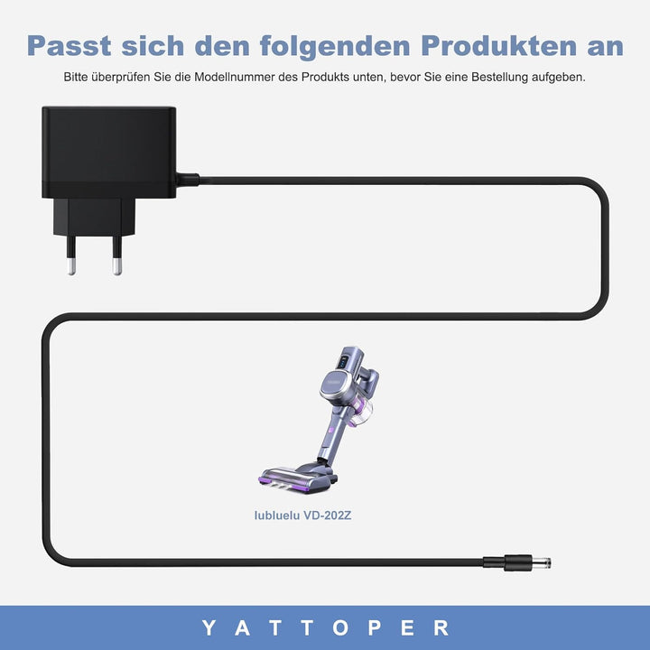 29.4V 400MA Netzteil Ladegerät Kompatibel mit Lubluelu 25000 Pa VD-202Z Akku Staubsauger,schwarz Lad