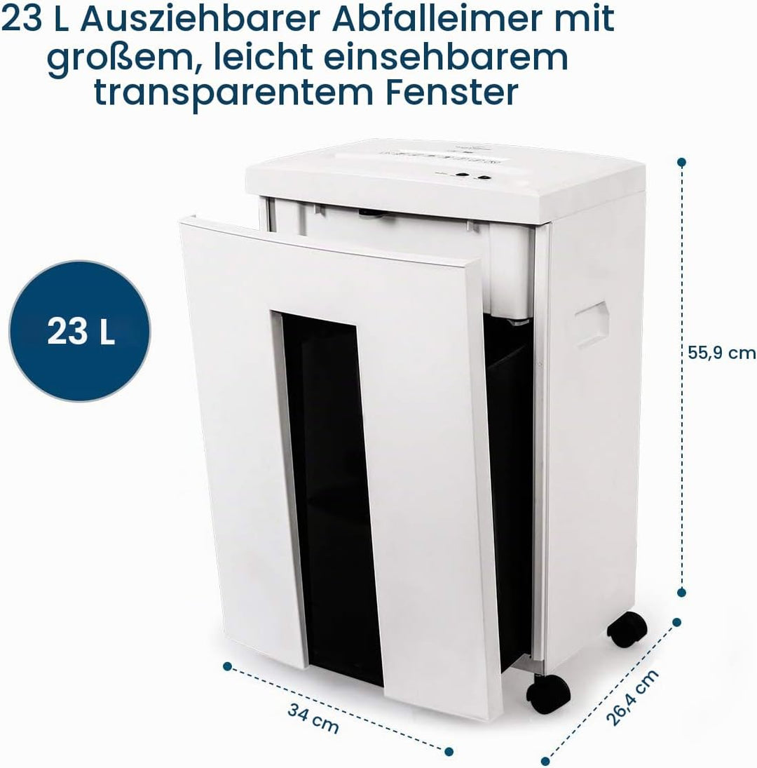 WOLVERINE 10-Blatt-P5-Hochsicherheits-Aktenvernichter, 60 Minuteer mit Super-Mikroschnitt für schwer