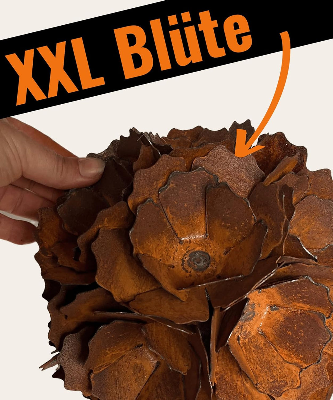 Terma Rost 3D Pusteblume XXL 120cm Höhe Pusteblume Gartendeko rost Gartenfigur gross Metallfigur Gar