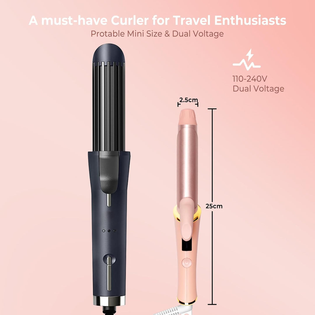 25mm lockenstab für kurze haare, Reise Lockenstabs mit LCD Display, 5 Temperatur Einstellbar 120-200