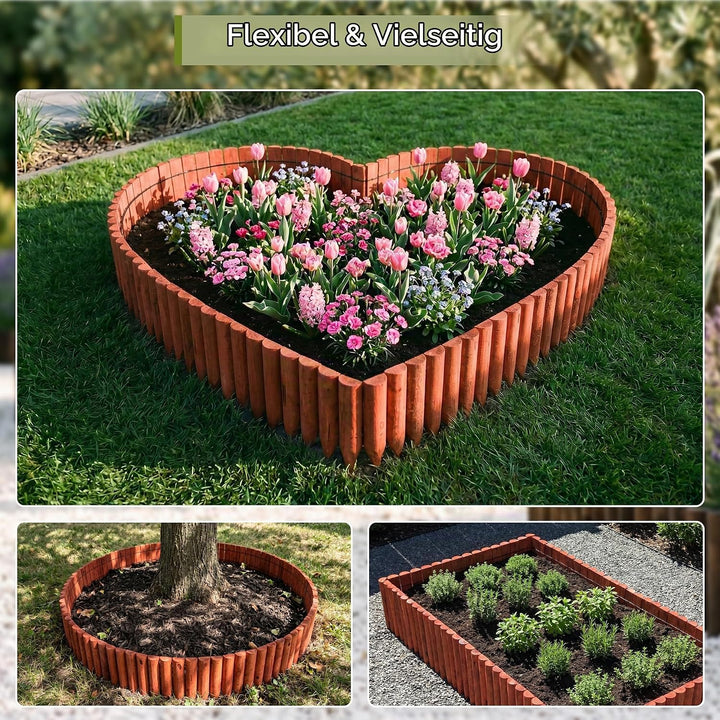 JonesHouseDeco Mit Naturfichtenholz Versehener Holzzaun, Geeignet Für Garten-Holzkanten Im Freien Ro