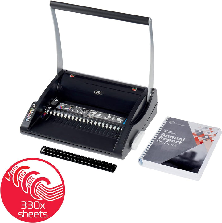 GBC 4401845 CombBind 200 Bindegerät (mit Stanztechnologie) schwarz stanzt 20, bindet 330 Blatt Singl